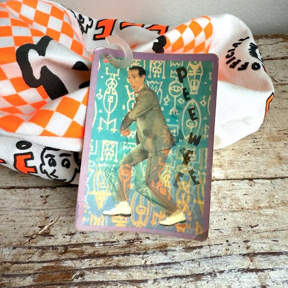 Peewee Hermans Playhouse Checkered Cap - Orange and White, DEADSTOCK NWT Vintage - Picture 3 of 9